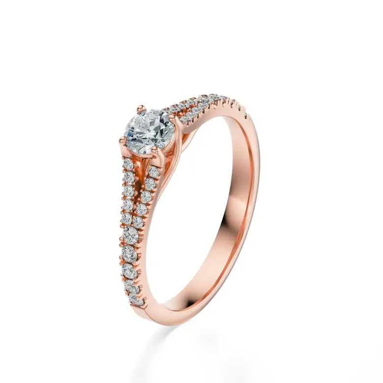 Pierścionek z różowego złota z diamentami AJPZ_128